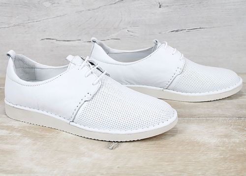 Vento Forma – pantofi de vara barbati din piele naturala alba perforata