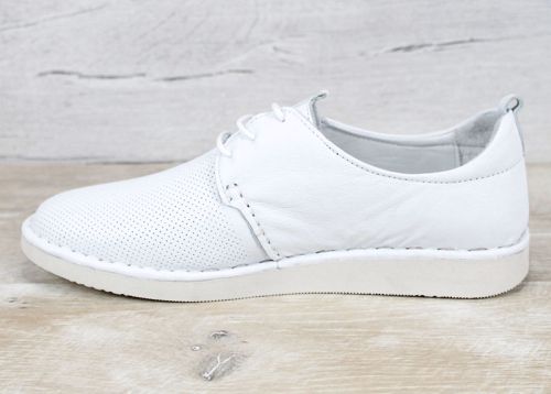 Vento Forma – pantofi de vara barbati din piele naturala alba perforata