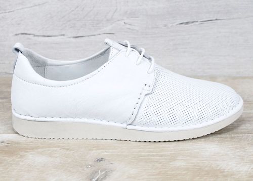 Vento Forma – pantofi de vara barbati din piele naturala alba perforata