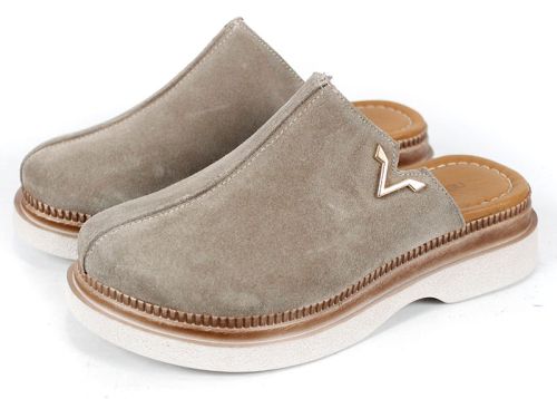 Sabot Velvet Step – velur natural, nuanță vizon elegant