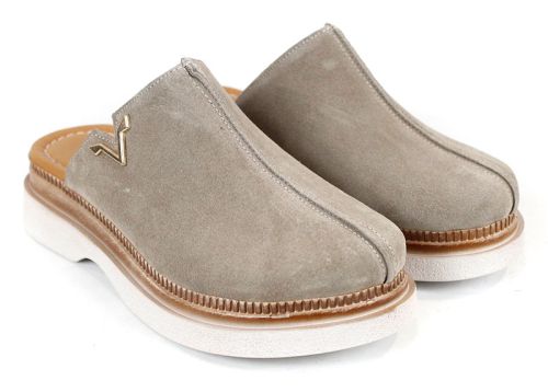 Sabot Velvet Step – velur natural, nuanță vizon elegant