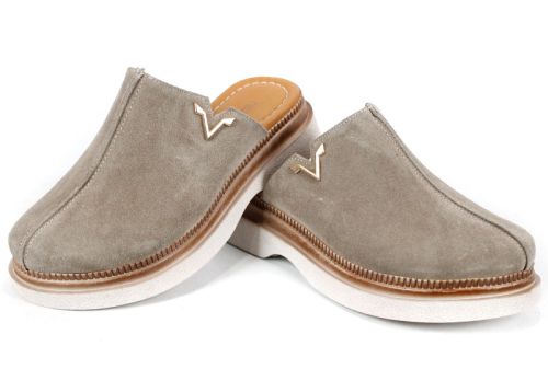 Sabot Velvet Step – velur natural, nuanță vizon elegant