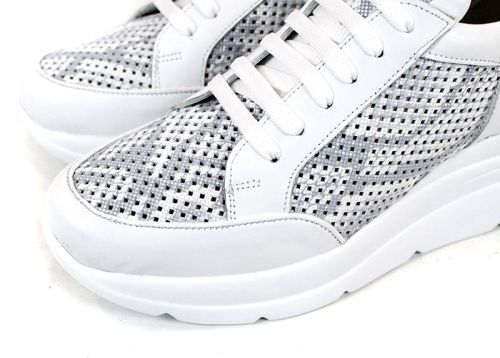 pantofi dama Modern Allure alb gri perforati