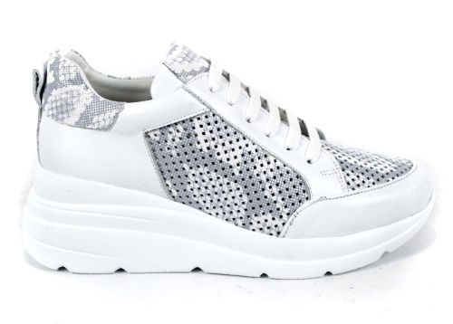 Pantofi Modern Allure – design aerisit alb cu accente gri