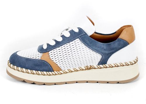 Pantofi Mirela Vento – stil lejer alb cu albastru