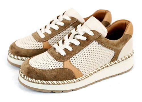 Pantofi Mirela Vento – eleganță naturală în bej și maro deschis