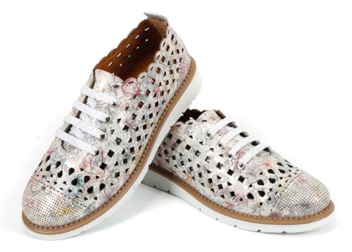 Pantofi de vara moi de dama din piele naturala de culoare gri deschis - Model Agora.