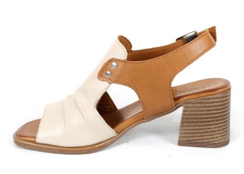Belle Allure – sandale damă din piele naturală în bej și tabac