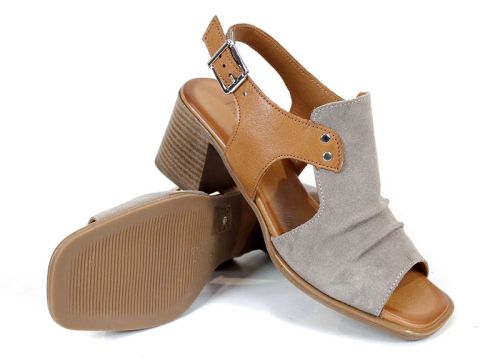 sandale confortabile dama piele si velur vara