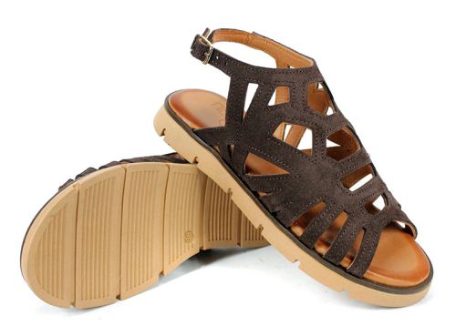 sandale dama confortabile piele naturala velur