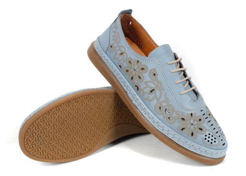 incaltaminte dama albastru piele naturala