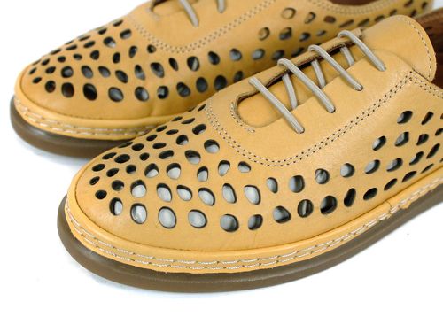 pantofi damă vară Soraya Lune galben muștar piele naturală