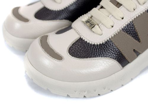 pantofi damă casual piele naturală maro bej