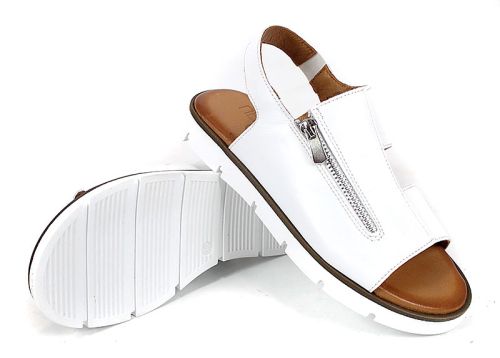 sandale vara albe cu fermoar