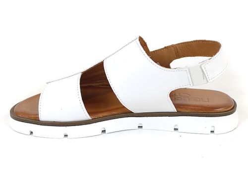 Viva Línea – sandale dama albe cu design minimalist și fermoar decorativ