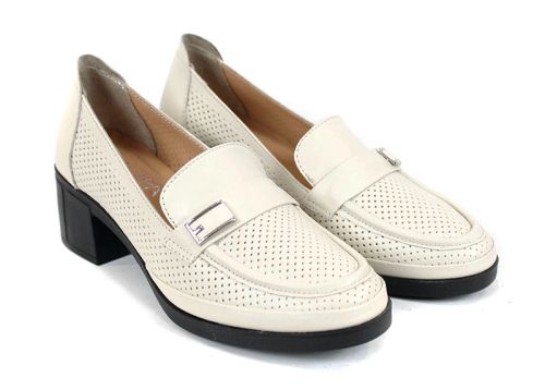 Orlena Vire – pantofi dama de vară cu toc mic din piele naturală perforată
