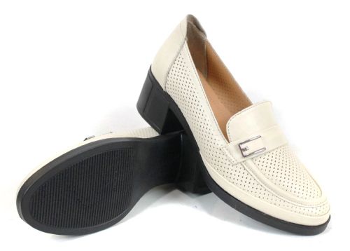 Orlena Vire – pantofi dama de vară cu toc mic din piele naturală perforată