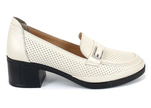 Orlena Vire – pantofi dama de vară cu toc mic din piele naturală perforată