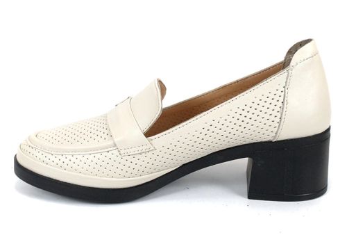 Orlena Vire – pantofi dama de vară cu toc mic din piele naturală perforată