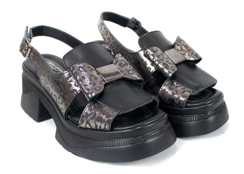 Pantofi casual dama din piele naturala cu imprimeu floral - model Luna