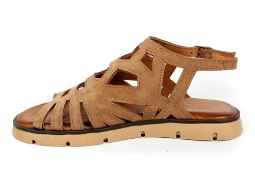 Soft Presence – sandale dama joase din velur natural maro deschis