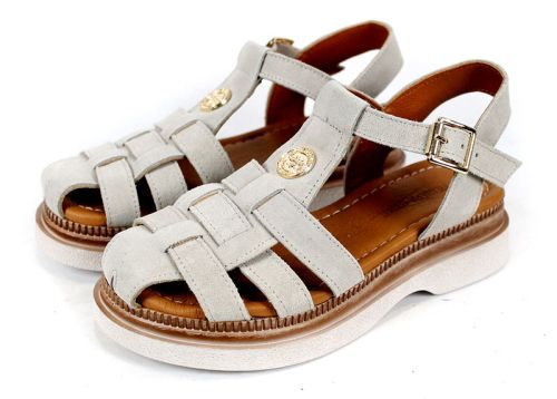 Senda Bella – sandale dama joase din piele naturală velur bej