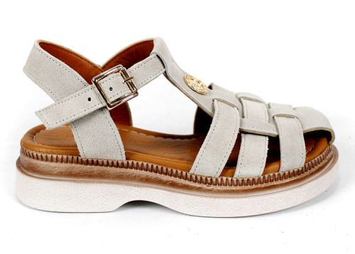 Senda Bella – sandale dama joase din piele naturală velur bej