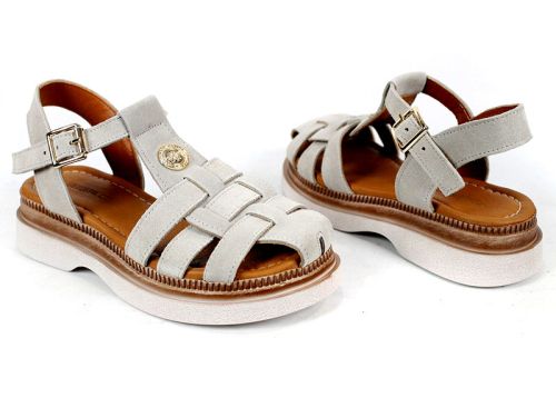 Senda Bella – sandale dama joase din piele naturală velur bej