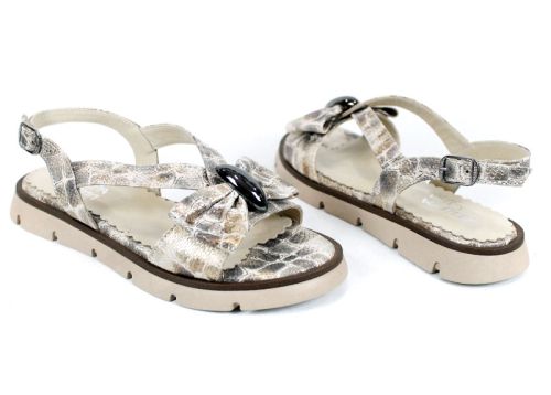 Amara Velle – sandale dama joase din piele naturală cu imprimeu snake bej