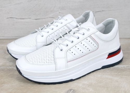 Gentle Form – pantofi sport bărbătești din piele naturală albă