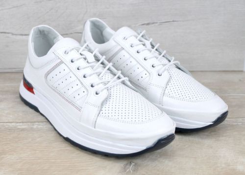 Gentle Form – pantofi sport bărbătești din piele naturală albă