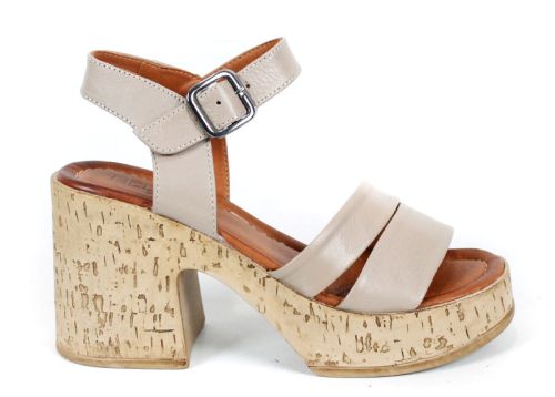 Velora Linea – sandale damă cu platformă din piele naturală în nuanță vizon