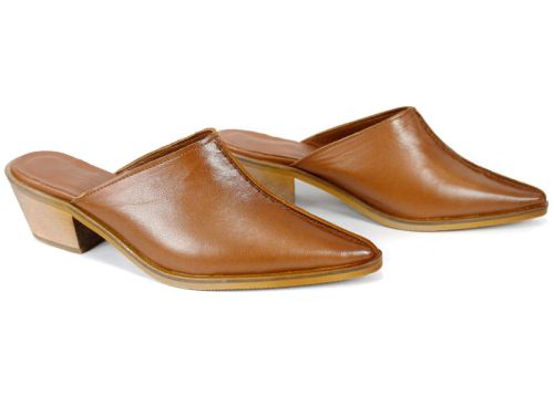 Meliora Grace – sabo damă din piele naturală maro caramel cu design elegant