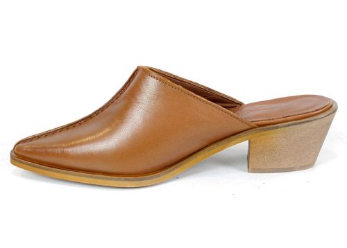 Meliora Grace – sabo damă din piele naturală maro caramel cu design elegant