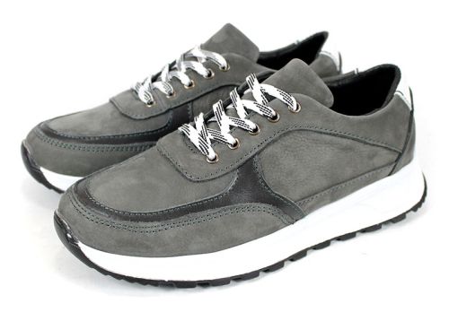 Tano Drift – sneakers bărbați din nubuc natural gri cu design modern