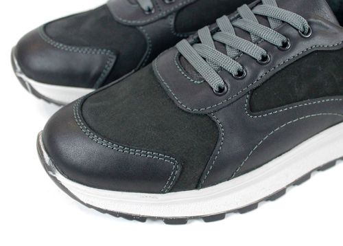 Reno Craft – pantofi sport-eleganți pentru bărbați din piele naturală și nubuc negru