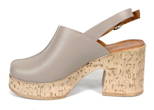 Zarela Touch – sabo damă pe platformă din piele naturală culoare vizon, stil modern