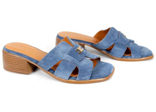 papuci damă comozi albastri