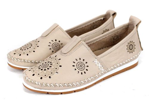 Rikel 65 – pantofi damă de vară din piele naturală bej