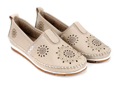 Rikel 65 – pantofi damă de vară din piele naturală bej