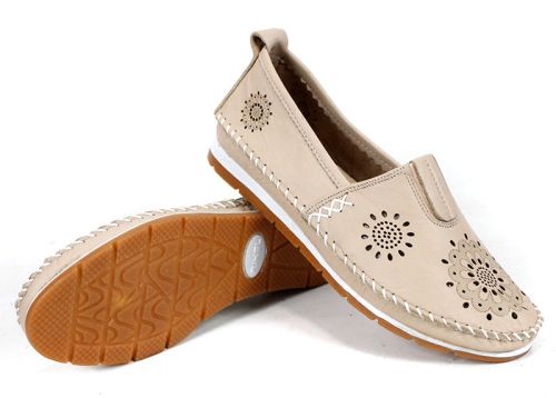 Rikel 65 – pantofi damă de vară din piele naturală bej