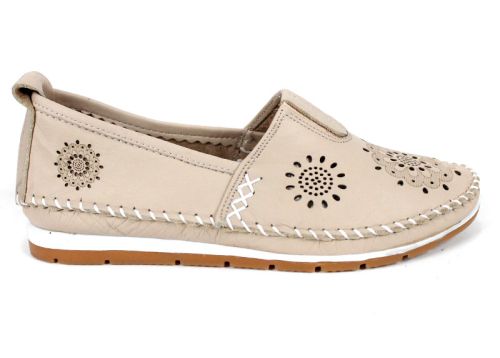 Rikel 65 – pantofi damă de vară din piele naturală bej