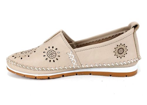 Rikel 65 – pantofi damă de vară din piele naturală bej