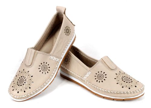 Rikel 65 – pantofi damă de vară din piele naturală bej