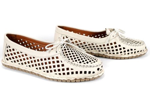 mocasini damă piele naturală bej