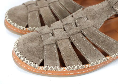 Sandale damă Novira Sense din piele velur – nuanță vizon