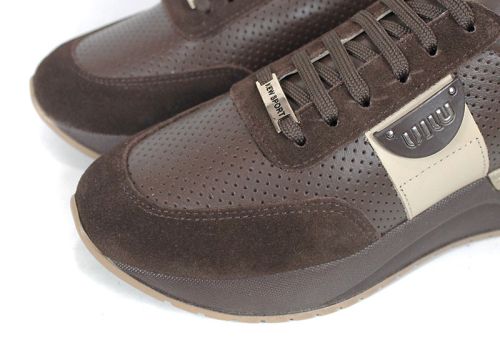 Sneakers damă din piele naturală și velur – model Bruna Forte