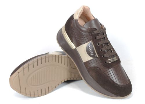 Sneakers damă din piele naturală și velur – model Bruna Forte