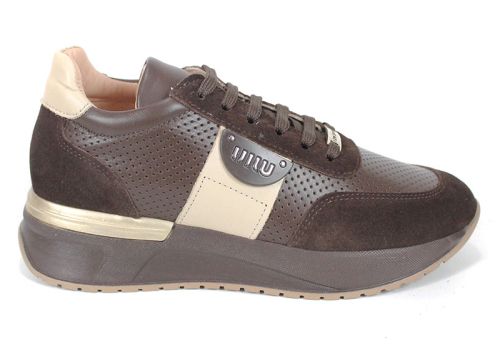 Sneakers damă din piele naturală și velur – model Bruna Forte