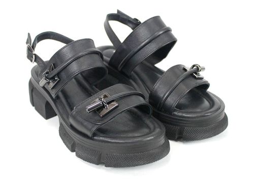 Ardelle Nova – sandale damă din piele naturală neagră